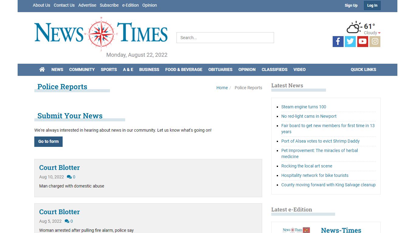 Police Reports | newportnewstimes.com